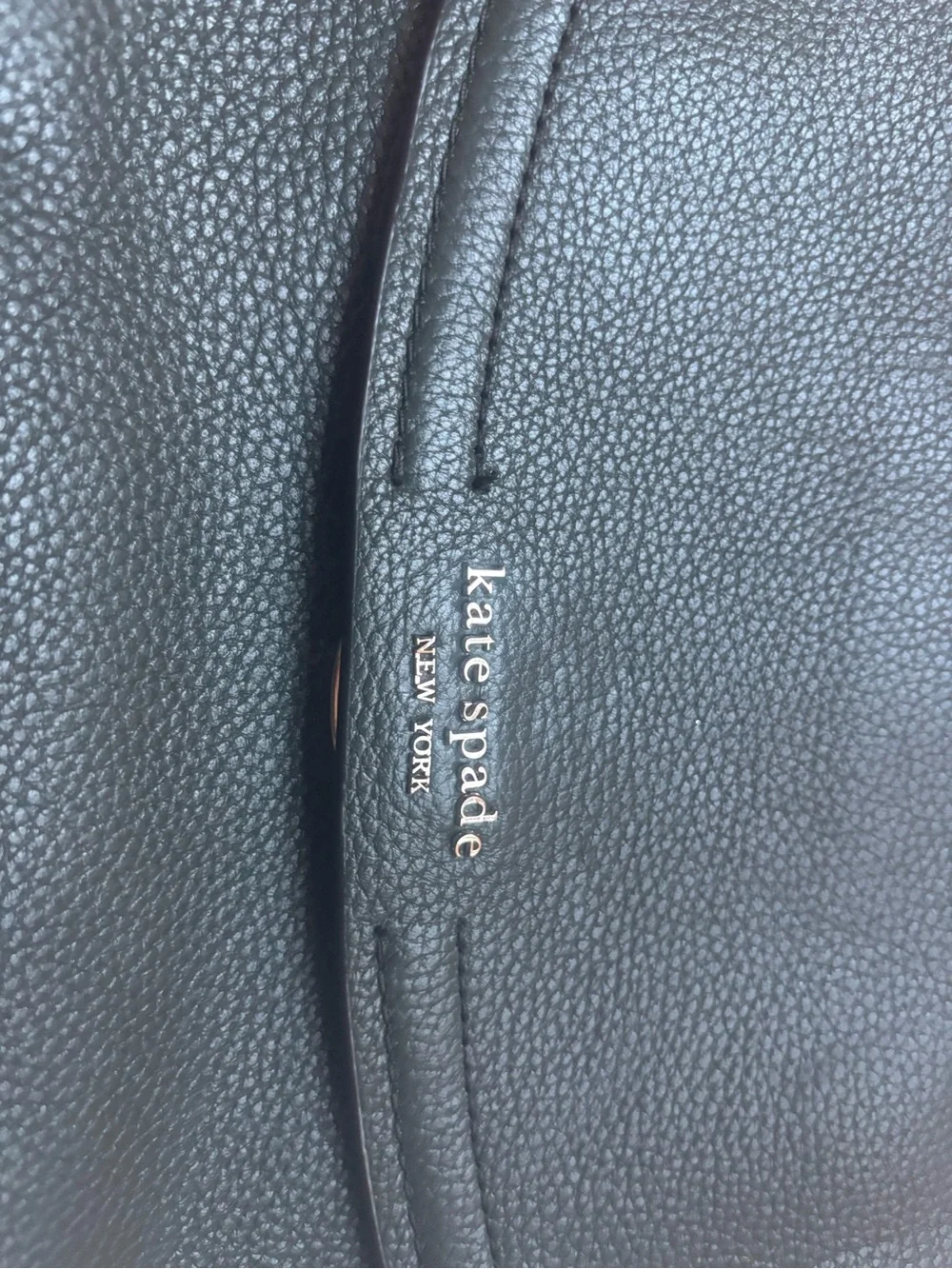 kate spade black pebbled leather shoulder bag with gold chain